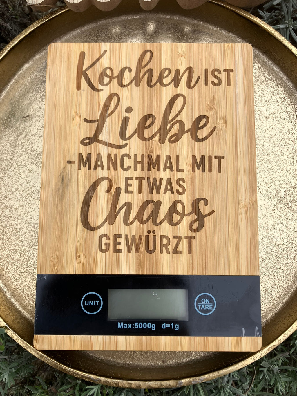 Digitale Küchenwaage aus Bambus