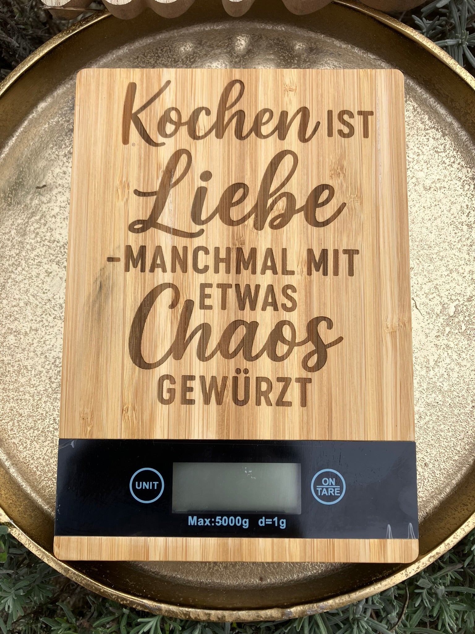 Digitale Küchenwaage aus Bambus