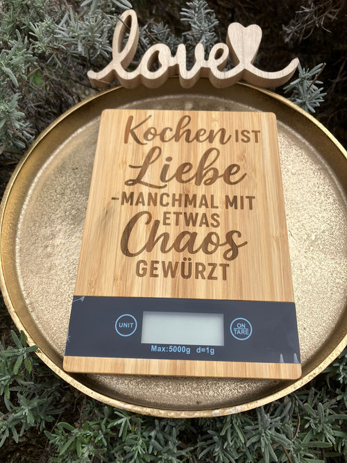 Digitale Küchenwaage aus Bambus