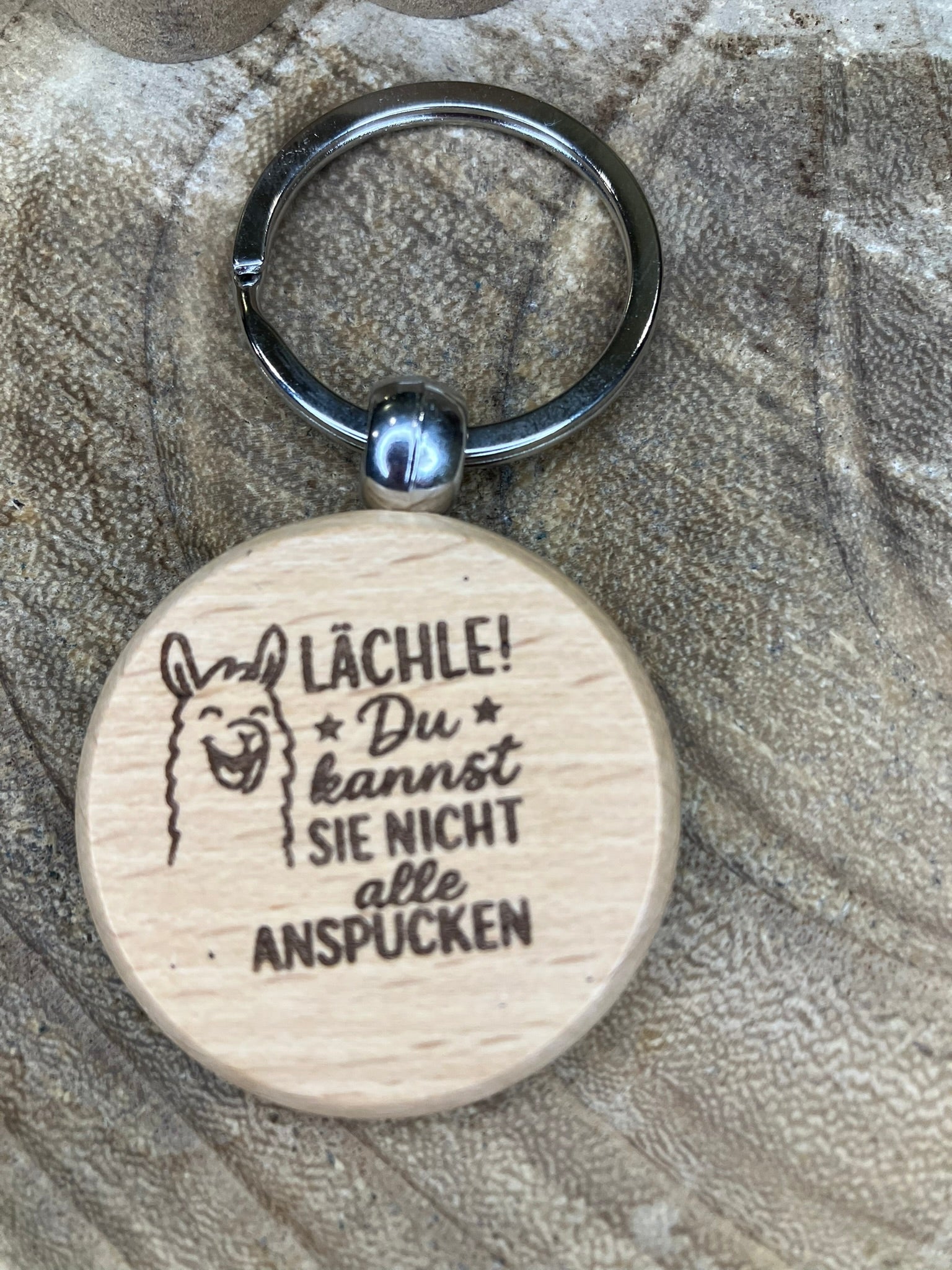 Schlüsselanhänger "Lächle......"
