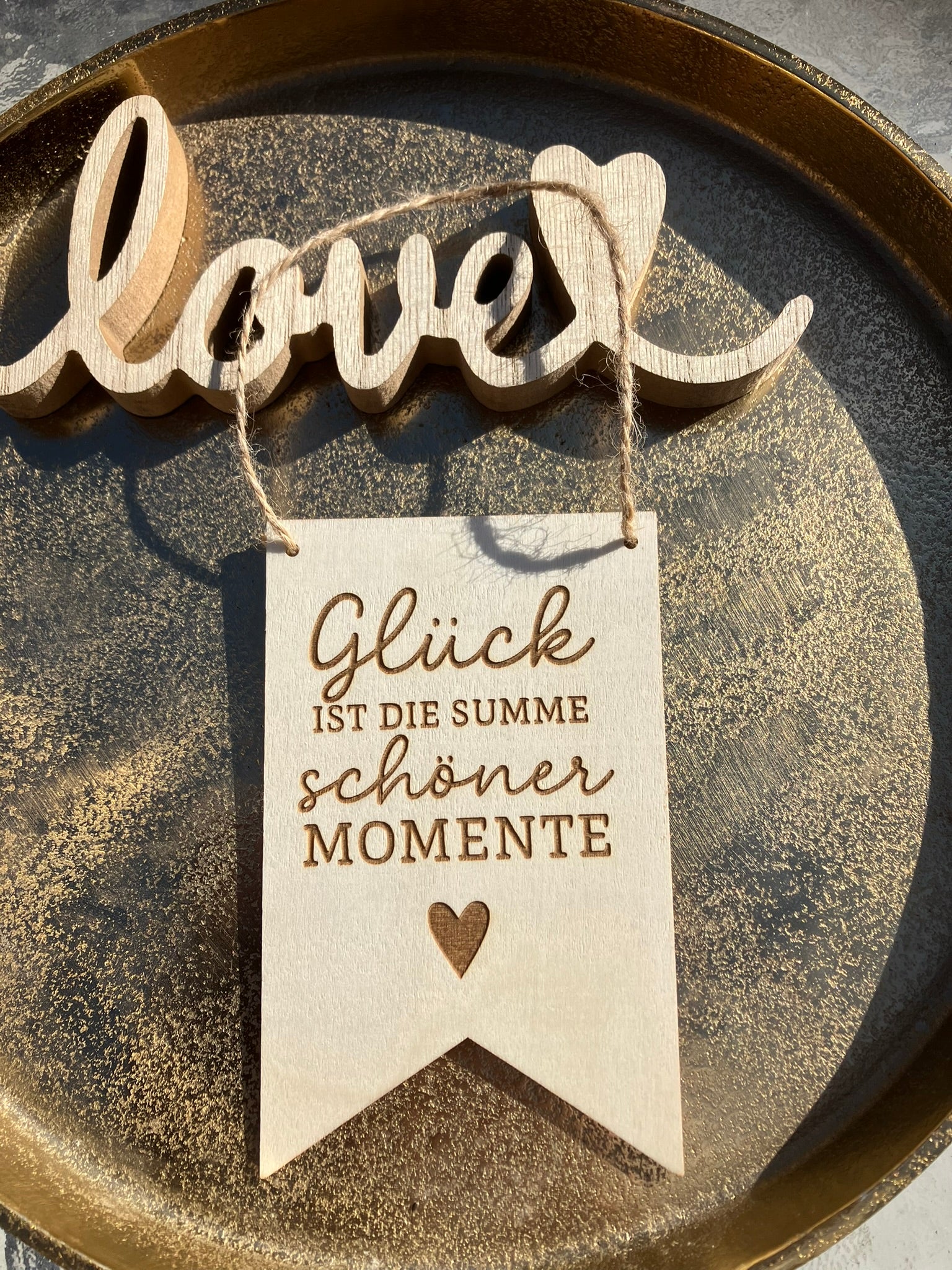 Holzschild "Glück"