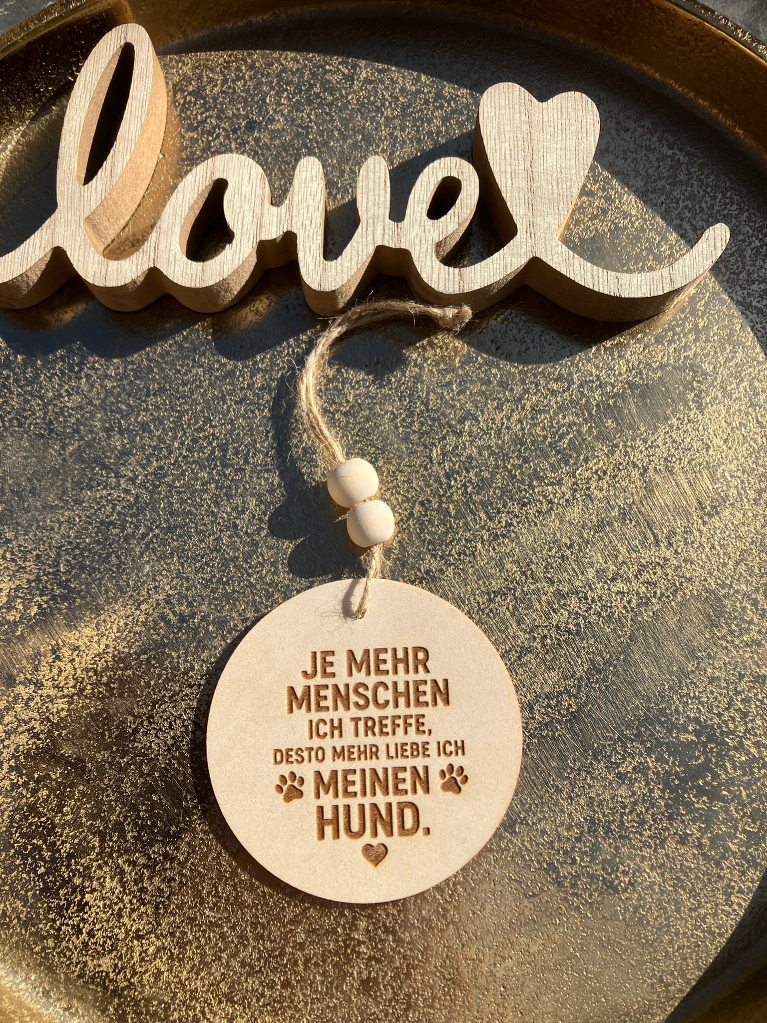 Holzscheibe rund "Hund"